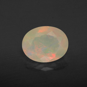 Ópalo multicolor natural de 1,29 ct, corte óvalo, transparente