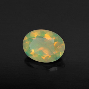 Ópalo multicolor natural de 0,94 ct, corte óvalo, transparente