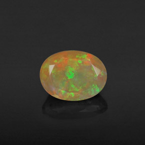 Ópalo multicolor natural de 0,98 ct, transparente, transparente / translúcido