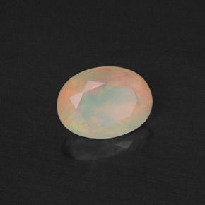 Ópalo multicolor natural de 0,88 ct, transparente, transparente / translúcido