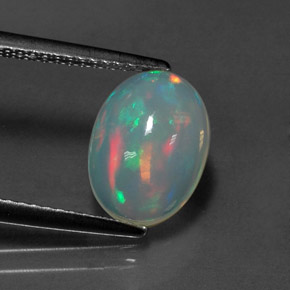 Ópalo multicolor natural de 1,72 ct, corte óvalo, transparente