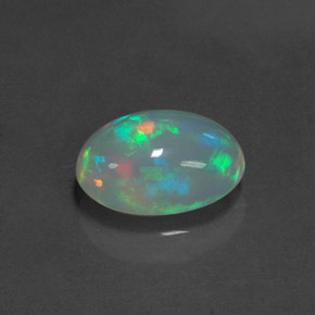 Ópalo multicolor natural de 1,72 ct, corte óvalo, transparente