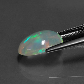 Ópalo multicolor natural de 1,72 ct, corte óvalo, transparente