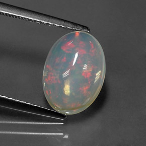 Ópalo multicolor natural de 2,01 ct, corte óvalo, transparente