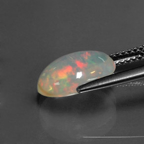 Ópalo multicolor natural de 2,01 ct, corte óvalo, transparente