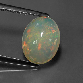 Ópalo multicolor natural de 2,19 ct, transparente, transparente / translúcido