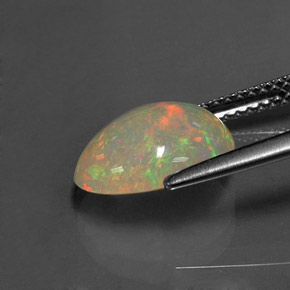 Ópalo multicolor natural de 2,19 ct, transparente, transparente / translúcido