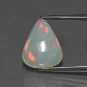 Ópalo blanco natural de 3,53 ct, en forma de pera, transparente