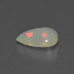 Ópalo blanco natural de 3,53 ct, en forma de pera, transparente