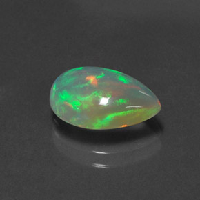 Ópalo multicolor natural de 2,08 ct, en forma de pera, transparente