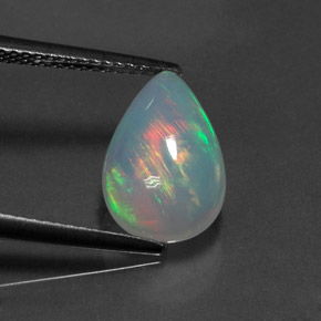 Ópalo multicolor natural de 1,92 ct, en forma de pera, transparente