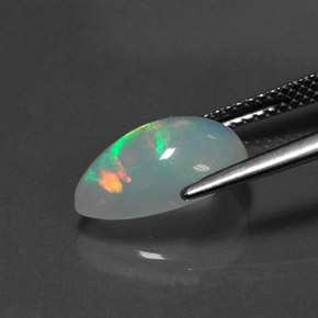 Ópalo multicolor natural de 1,92 ct, en forma de pera, transparente
