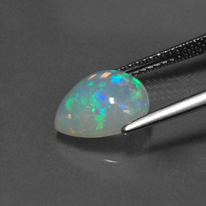Ópalo multicolor natural de 2,00 ct, en forma de pera, transparente