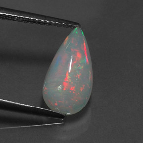 Ópalo multicolor natural de 2,18 ct, en forma de pera, transparente
