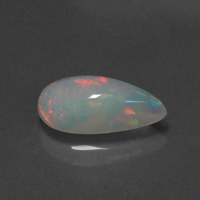 Ópalo multicolor natural de 2,18 ct, en forma de pera, transparente