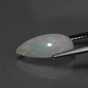 Ópalo multicolor natural de 2,18 ct, en forma de pera, transparente