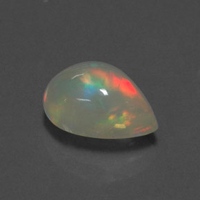 Ópalo multicolor natural de 1,80 ct, en forma de pera, transparente