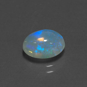 Ópalo multicolor natural de 1,44 ct, corte óvalo, transparente