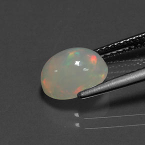 Ópalo multicolor natural de 1,38 ct, transparente, transparente / translúcido