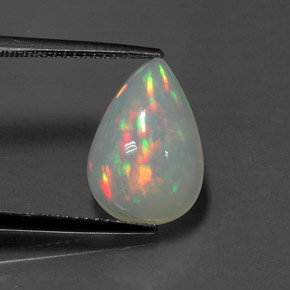 Ópalo multicolor natural de 3,12 ct, transparente, transparente / translúcido