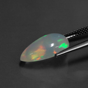 Ópalo multicolor natural de 2,78 ct, transparente, transparente / translúcido