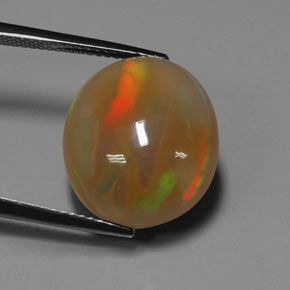 Ópalo multicolor natural de 9,93 ct, corte óvalo, translúcido