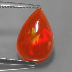 Ópalo multicolor natural de 4,22 ct, en forma de pera, transparente