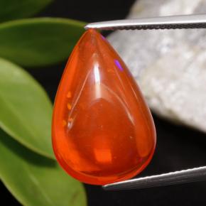 Ópalo naranja natural de 9,93 ct, en forma de pera, transparente