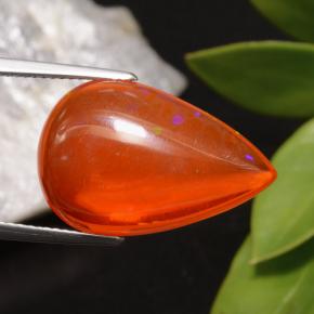 Ópalo naranja natural de 9,93 ct, en forma de pera, transparente