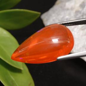 Ópalo naranja natural de 9,93 ct, en forma de pera, transparente