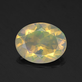 Ópalo multicolor natural de 1,33 ct, corte óvalo, transparente