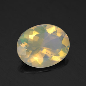 Ópalo multicolor natural de 1,33 ct, corte óvalo, transparente