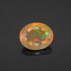 Ópalo multicolor natural de 1,56 ct, corte óvalo, transparente