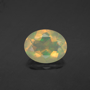 Ópalo multicolor natural de 1,64 ct, corte óvalo, transparente
