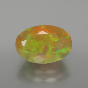 Ópalo multicolor natural de 1,84 ct, corte óvalo, transparente