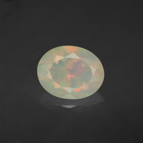 Ópalo multicolor natural de 1,50 ct, corte óvalo, transparente