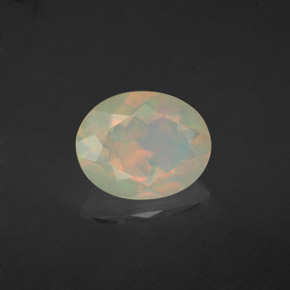 Ópalo multicolor natural de 1,50 ct, corte óvalo, transparente