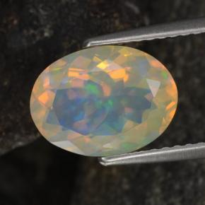 Ópalo amarillo natural de 1,86 ct, corte óvalo, transparente