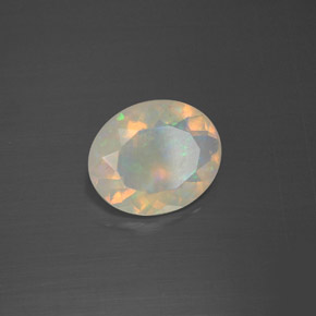 Ópalo multicolor natural de 1,60 ct, corte óvalo, transparente