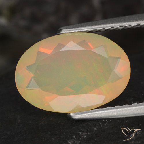 1.46ct Natural Multicolor Ópalo, Ovalada, Translúcido