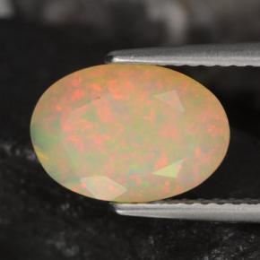 Ópalo multicolor natural de 1,51 ct, corte óvalo, translúcido