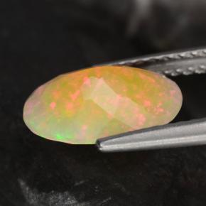 Ópalo multicolor natural de 1,51 ct, corte óvalo, translúcido