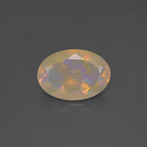 Ópalo multicolor natural de 1,63 ct, corte óvalo, transparente