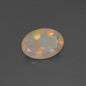 Ópalo multicolor natural de 1,63 ct, corte óvalo, transparente