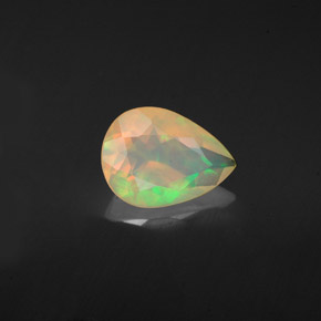 Ópalo multicolor natural de 0,92 ct, en forma de pera, transparente