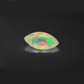 Ópalo multicolor natural de 0,86 ct, marquesa, transparente
