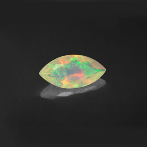 Ópalo multicolor natural de 0,86 ct, marquesa, transparente