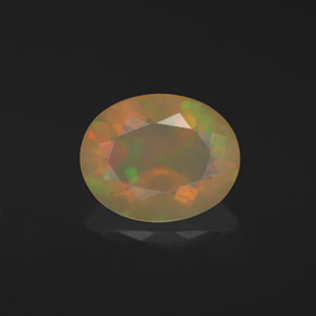 Ópalo multicolor natural de 1,47 ct, corte óvalo, translúcido