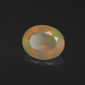 Ópalo multicolor natural de 1,47 ct, corte óvalo, translúcido