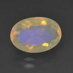 Ópalo multicolor natural de 1,83 ct, corte óvalo, transparente